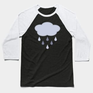 Rainy Day Rain Cloud in Black Baseball T-Shirt